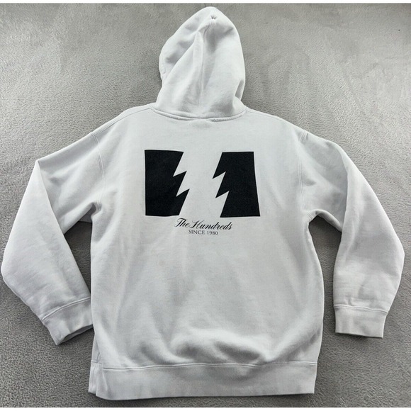 The Hundreds Sweatshirt Mens Size M White Hoodie Lightning Pullover Long Sleeve - Picture 8 of 10